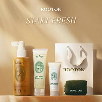 快速出貨【ROOTON】歡慶畢業🎓甦活植萃髮根噴霧150ml+甦活植萃洗髮精70ml+甦活植萃護髮素30ml+品牌化妝包掛件+燙金禮袋