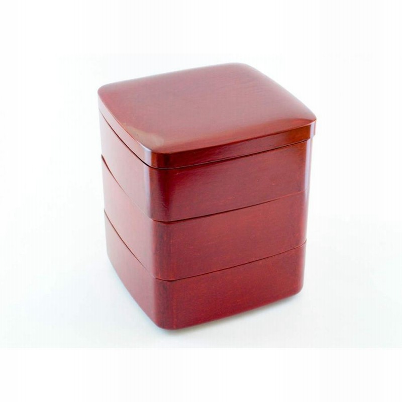 木製 重箱 本漆塗 後藤塗 角三段重 6寸 18cm 内すり漆 香川漆器 弁当箱 木製 重箱 本漆塗 後藤塗 角三段重 6寸 18cm 内すり