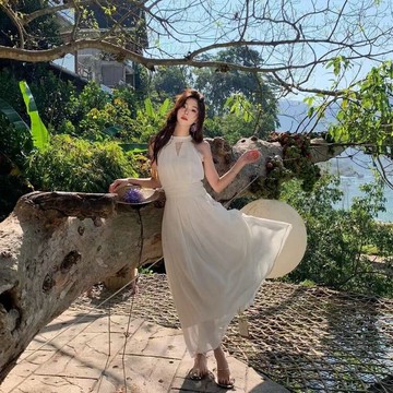Vivilian甜美優雅復古蕾絲浪漫親膚露肩長洋裝