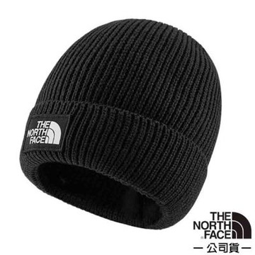 【The North Face】男女 LOGO BOX CUFFED BEANIE 舒適保暖針織帽.毛線帽.無邊護耳帽/經典剪裁.帽檐外翻/ 8CHE-JK3 太空黑