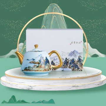 故宮文創千里江山茶壺泡茶喝茶家用茶水壺過濾泡茶器功夫茶具套裝