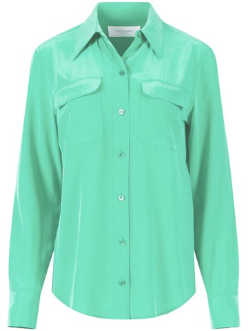 Equipment - Signature silk shirt - women - Silk - L - Green