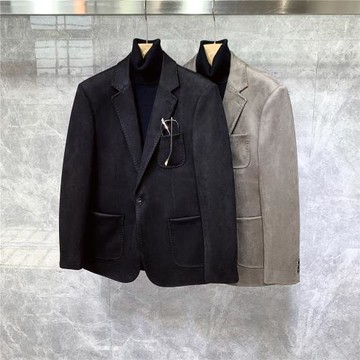 2025新爆款英倫雅痞皮絨小西裝外套男士潮流痞帥休閑高級感單西服