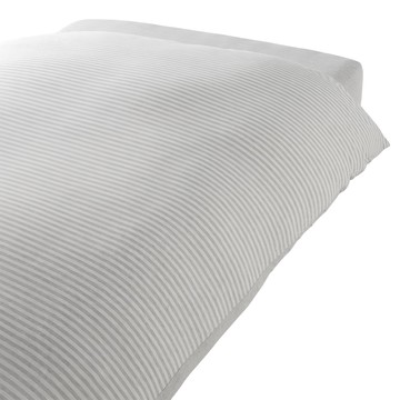 MUJI 無印良品 棉天竺被套 Q  混淺灰條紋  205 x 145cm