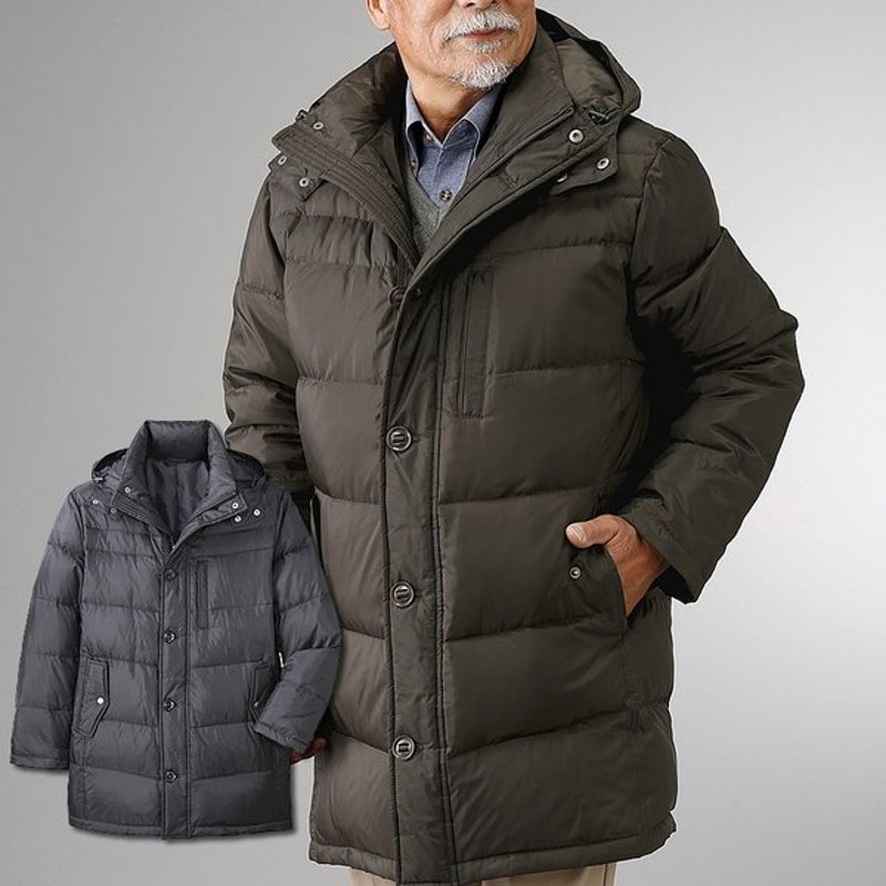 フード付き ダウン ハーフ コート シニアファッション 70代 80代 60代 男性 メンズ おじいちゃん服 通販 Lineポイント最大get Lineショッピング