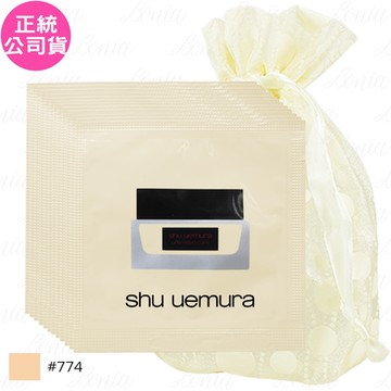 shu uemura 植村秀 無極限水潤光粉底霜 SPF21 PA+++體驗包(#774)(1ml)*12旅行袋組(公司貨)