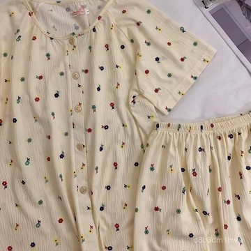 臺灣出貨🚚法式甜美碎花睡衣女夏季ins日係圓領可愛學生短袖短褲家居服套裝 ins 家居服套裝 女生睡衣 睡衣套裝