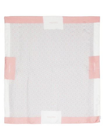 Calvin Klein - monogram-print silk scarf - women - Silk - One Size - Grey