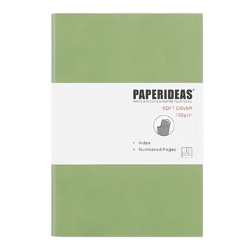 PAPERIDEAS 軟皮筆記本 A5 188頁  牛油果綠  1本