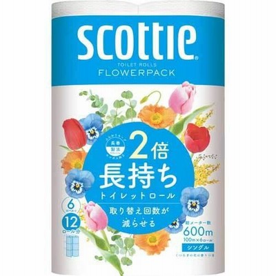日本製紙クレシア スコッティフラワー　２倍巻６Ｒ　１００ｍシングル