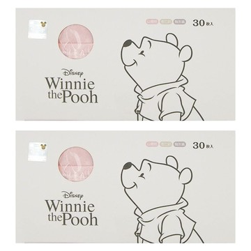 ONEDER 旺達棉品 小熊維尼系列 平面口罩  小熊維尼 山櫻粉 + 釉灰藕 + 杏仁奶  30片  2盒