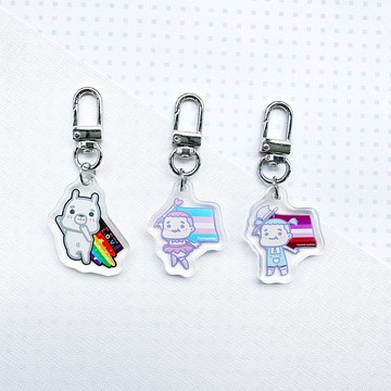 壓克力鑰匙圈吊飾-彩虹系列 -可愛的你們