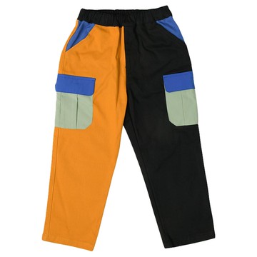 akachan honpo - 色塊拼接褲-黃色