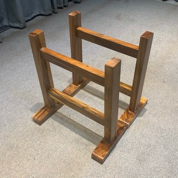 優樂悅~胡桃木實木桌腿大板支架實木大板桌腳架茶桌底座三腳架定制原木腿