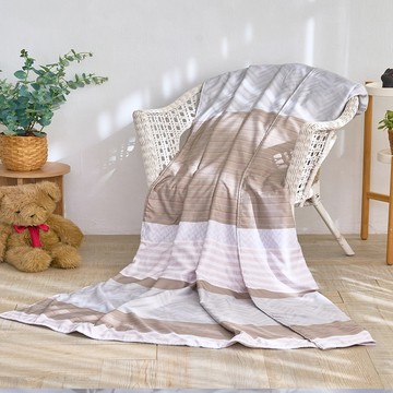 J-bedtime 床寢時光 台灣製天絲萊賽爾石墨烯涼被 RMG7865M  195 x 150cm  簡約條紋