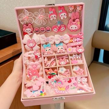 【台灣熱賣】發繩 頭飾 髮飾禮盒 兒童髮飾盒 女孩小公主髮卡 生日六一禮物 3-12歲可愛髮夾
