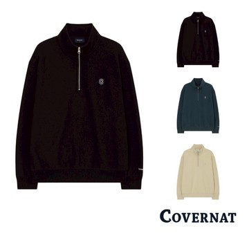 [COVERNAT] 25FW 經典小C字 半拉鍊式衛衣 大學T 休閒穿搭 韓系風格