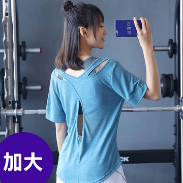 狐狸姬，易風運動短袖加大衣運動罩衫(單罩衫 藍)