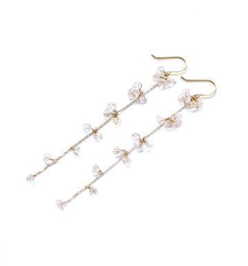 4月誕生石 K10 赫基蒙鑽石漸層長耳鉤式耳環 ~ESPOIR~