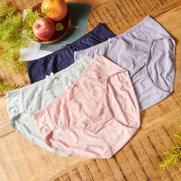 【曼黛瑪璉】雙弧 中腰三角內褲 M-XXL(萊茵綠/蜜粉橘/迷濛紫/玄海藍)