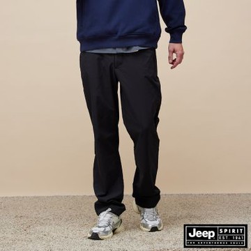 JEEP  男裝 防潑水口袋長褲-黑色