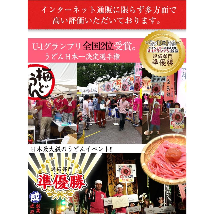 紀州南高梅肉を独自の製法で麺に練り込みました！大盛 丸ざる冷し梅うどん（麺、めんつゆ、梅干し、丸ざる付（麺150g）　(fy2)