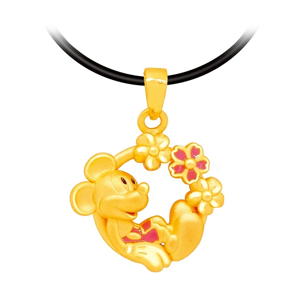 櫻花米奇黃金墜-迪士尼系列金飾
