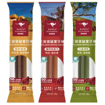 KANGA KITCHENS 澳洲袋鼠廚房 三效袋鼠潔牙棒 (單支) 10G x20入組