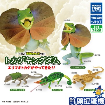 『現貨』 可動生物模型 蜥蜴王國 傘蜥蜴來了 全4種 扭蛋 轉蛋 蜥蝪 公仔 【許願扭蛋機】