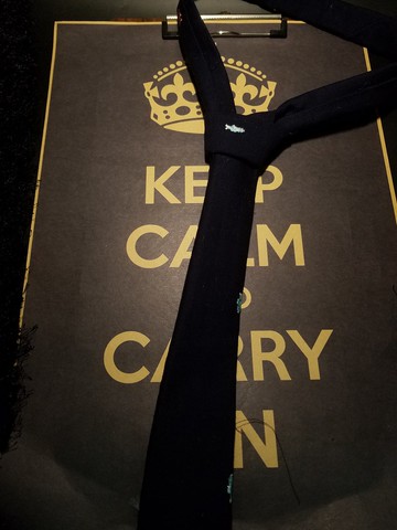 深藍色小魚刺繡領帶學院風紳士領帶