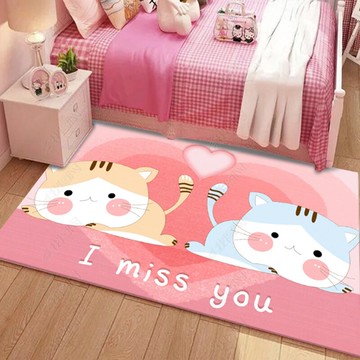 可愛卡通兒童地毯男孩女孩房間滿鋪床邊毯定制榻榻米長方形爬行墊