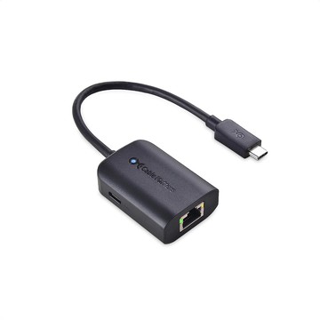 [3美國直購] Cable Matters 201353 USB C 轉 Type-C 100W PD + 網路線轉接頭 適 Chromecast with Google TV, MacBook Pro, Dell XPS, Surface Pro