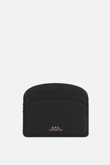 A. P.C. Demi-Lune textured leather card case Man