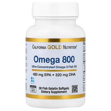 California Gold Nutrition, Omega 800 超濃縮 Omega-3 魚油，KD-Pur® 甘油三酯形式，30 粒魚明膠軟膠囊（每粒軟膠囊 1,000 毫克）