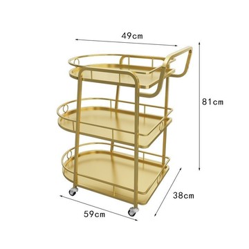 鐵藝送餐車酒水車家用客廳酒店火鍋店家庭蛋糕移動多層收納手推車[DD160110]