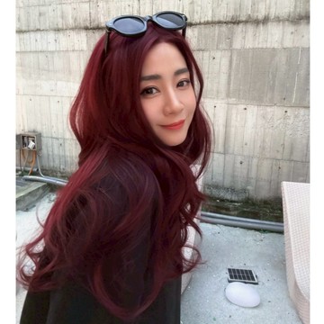 台灣現貨 魔髮樂 全頂假髮 八字劉海 層次波浪 紅色捲髮 T型加大蕾絲網 局部手織 CND12︱造型假髮 整頂假髮