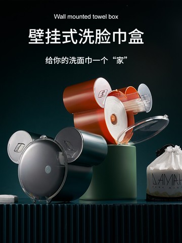 一次性洗臉巾收納盒壁掛式免打孔掛墻置物架擦臉洗面潔面巾的盒子