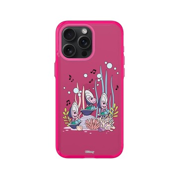 iPhone 15 Pro Max Clear 粉漾桃 - 迪士尼-經典系列 Disney Classics - 愛麗絲夢遊仙境 - 牡蠣寶寶珊瑚場景