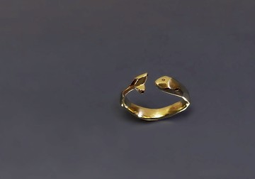 動物系列-小魚兒切面黃銅戒