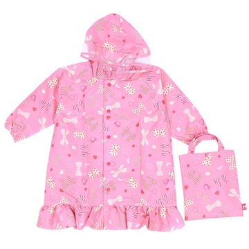 akachan honpo - 雨衣-蝴蝶結&愛心-粉紅色