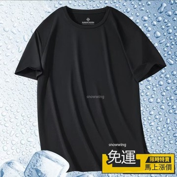 🔥熱銷🔥 素面T恤 涼感短T 大學T 短袖T恤 男生衣服 網眼素t 寬鬆 冰絲上衣 M-5XL