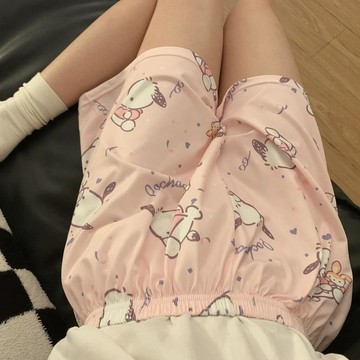 【台灣出貨】大尺碼睡褲 夏天睡褲 女生睡褲 柔軟舒適睡褲 女生短褲 甜美可愛風睡褲 外穿睡褲 居家短褲 薄款涼感睡褲