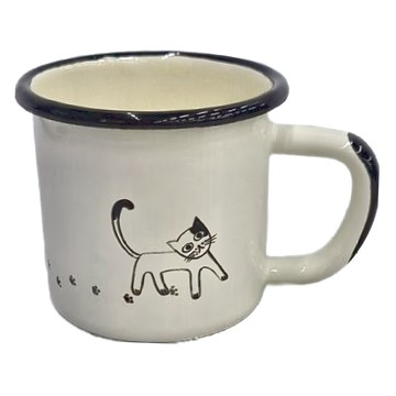 LifeShopping 可愛貓咪琺瑯杯  250ml  CALF0003  1個