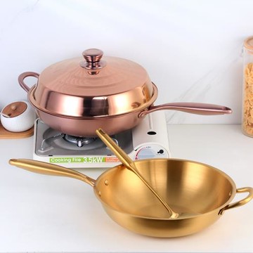 買家之星不銹鋼不粘鍋炒鍋家用炒菜鍋電磁爐燃氣灶專用鍋具平底鍋