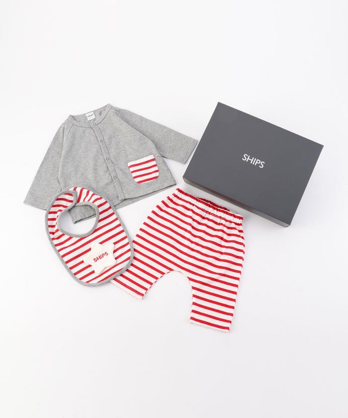 （SHIPS KIDS シップスキッズ）SHIPS KIDS:ロングスリーブ ギフトセット キッズ レッド