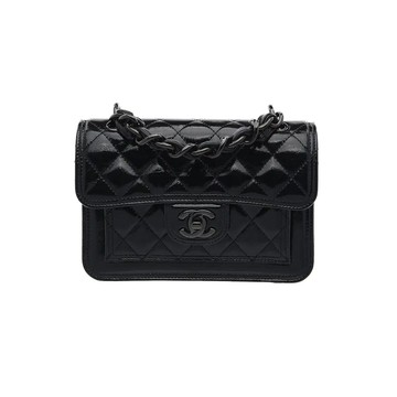 CHANEL AS4051 全黑系列郵差包鏈條包