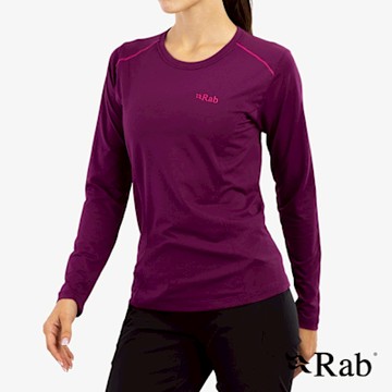【RAB】Force LS Tee Wmns 長袖透氣排汗衣 女款 桑葚紫 #QBL08