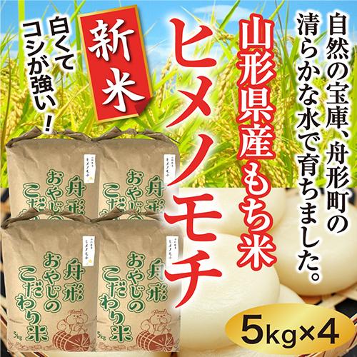 ヒメノモチ新米20ｋｇ（5×4）　山形県産　令和5年産　精米　送料無料（沖縄離島除く）産直　もち米