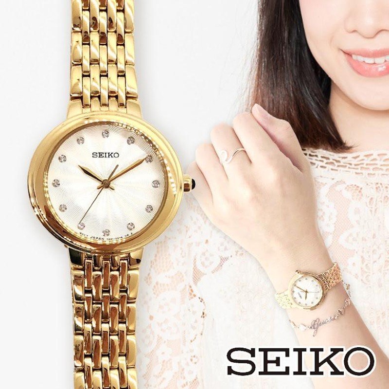 SEIKO セイコー レディース腕時計 SRZ504P1 クォーツ ゴールド 29mm