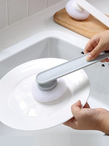廚房長柄清潔刷創意家用去污洗鍋刷洗碗刷可掛式水槽灶臺清潔刷子